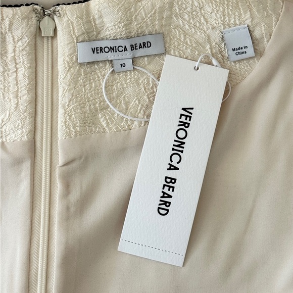 NWT Veronica Beard Off-White Mini Sleeveless Ravena Shift Dress - Picture 5 of 6